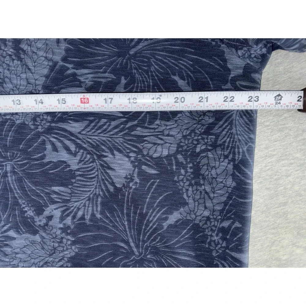 Tommy Bahama Polo Shirt Mens XL Blue Hawaiian Floral Incredibly Soft Luxurious